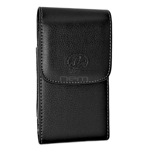 Black vertical leather case - vertical,